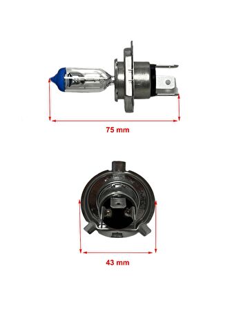 H4 12V 60/55W Eco (%30 Fazla Işık) Halojen Far, Sis Ampulü