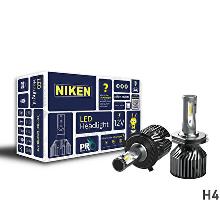 Niken Led Xenon Pro Serisi H4 Far Ampulü 2'Li Takım