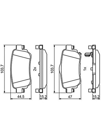 Mga Renault Kadjar 2015-2023 Arka Fren Balatası Takım