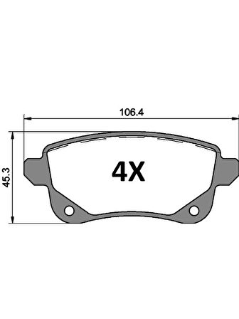 Mga Renault Espace V 2015-2023 Kulaklı Tip Arka Fren Balatası Takım