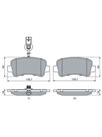 Mga Nissan NV400 2.3 DCi 2012-2022 Tek Teker Arka Fren Balatası Takım