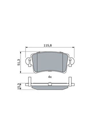 Mga Opel Movano A 1999-2010 Arka Fren Balatası Takım