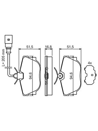 Mga Volkswagen Transporter T4 1990-2003 Arka Fren Balatası Takım