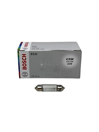 Bosch Eco 12V C5W 5W SV 8.5-8 Halojen Sofit Tavan, Bagaj Ampulü 38 mm 10 Adet