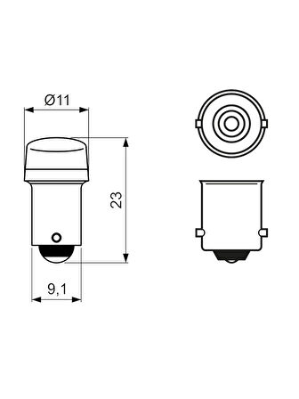 Bosch BA9S 12V 1W T4W 4000 Kelvin Sıcak Beyaz Led Redrofit Gösterge, Tavan Ampulü 2'li Takım