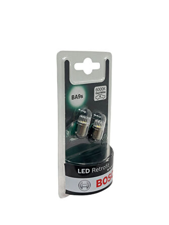 Bosch BA9S 12V 1W T4W 6000 Kelvin Soğuk Beyaz Led Redrofit Gösterge, Tavan Ampulü 2'li Takım