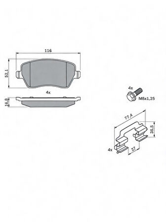 Mga Nissan Note 2004-2012 Ön Fren Balatası Takım