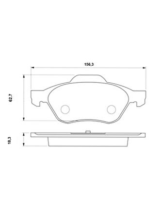 Mga Renault Laguna II 2000-2007 Üst Kulak Tip Ön Fren Balatası Takım