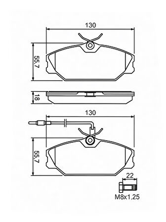 Mga Renault Espace II 1991-1996 Geniş Tip Ön Fren Balatası Takım