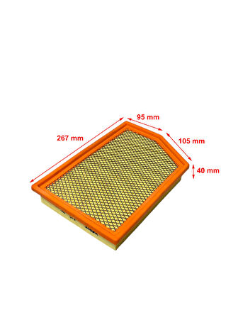 Wunder Jeep Cherokee 2.0 Crd, 2.2 Crd, 2.4 4x4, 3.2 V6 2014-2018 Kısa Kenar Tip Hava Filtresi