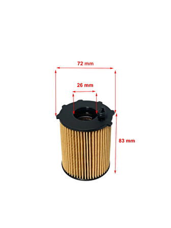 Wunder Fiat Panda 0.9 44-48-51-57-59-63-66 Kw 2012 ve Sonrası Yağ Filtresi