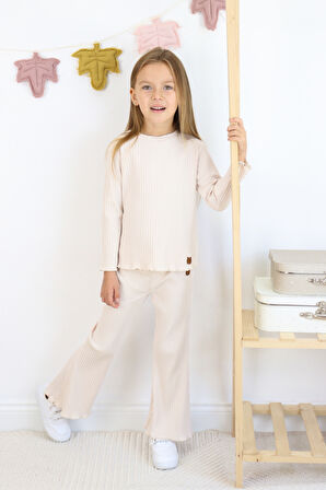 Kıç Çocuk İspanyol Paça Fitilli Kumaş Pamuklu Takım