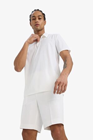DeFactoFit Esnek Kumaş Standart Fit Sporcu Kısa Kollu Polo Tişört D9244AX25SPWT34