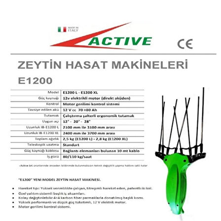 Active E1200 XL Zeytin Hasat Makinesi