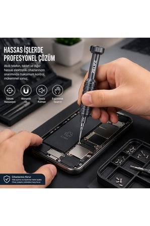 RL-730 Profesyonel Pentalobe 0.8mm Hassas Cep Telefonu Tamir Tornavidası Manyetik S2 Çelik Uçlu