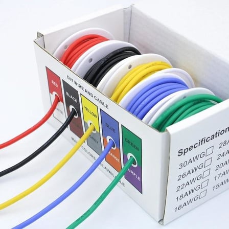 RC-10063 24AWG-0.50mm Çok Damarlı Montaj Kablosu Seti - 5x15MT