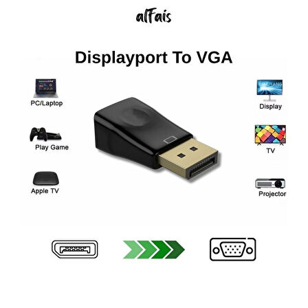 5152 Displayport To Vga Çevirici Dönüştürücü Adaptör