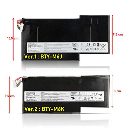 MSI GS73-7RE Stealth Pro Notebook Bataryası Laptop Pil V1