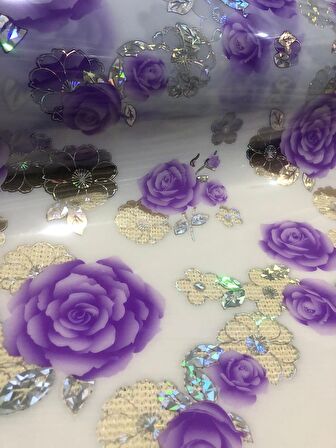ŞEFFAF DESENLİ 80cm x 170cm MASA ÖRTÜSÜ 1.7mm KALIN PVC KAYMAZ MASA ÖRTÜSÜ