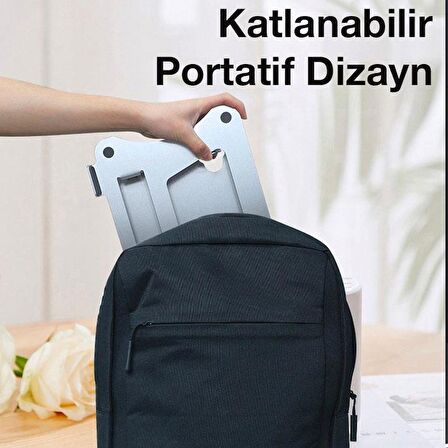 Coofbe Aluminyum Katlanabilir Yükseklik Ayarlı Kaydırmaz Taşınabilir Laptop Macbook Notebook Standı 