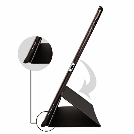 Gpack Samsung Galaxy Tab S7 Plus T970 Kılıf Smart Cover Kapaklı Standlı Uyku Modlu sm3