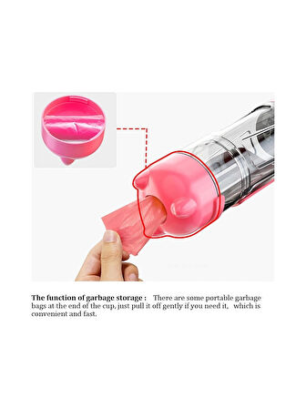 Kedi Köpek Evcil Hayvan Gezinti ve Seyahat Suluğu - 4in1 Çok Fonksiyonlu Su Mama Çöp Poşeti Kürek