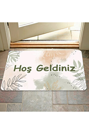 Dijital Baskılı hoş geldiniz yazılır Desenli Dekoratif Dış Kapı Önü ve Iç Mekan Paspası yıkanabilir