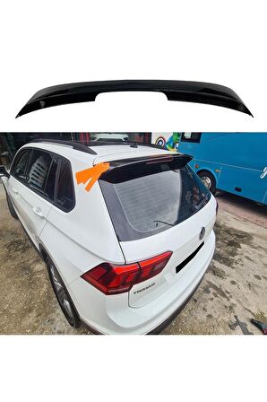 VW Tiguan Uyumlu Spoiler, 2016 2022, ABS PLASTİK, Tuning Aksesuar Modifiye Parlak Siyah Spoyler