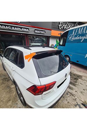 VW Tiguan Uyumlu Spoiler, 2016 2022, ABS PLASTİK, Tuning Aksesuar Modifiye Parlak Siyah Spoyler