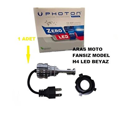 Motosiklet, Atv Photon Xenon Led Ampül H4 12-24 V Zero Fansız Model (Sessiz) 1 ADET-ARAS MOTO