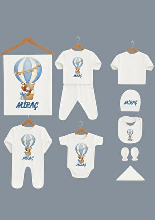 miraç isimli baskılı yenidoğan seti