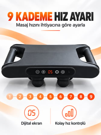 6 Başlıklı Şarjlı Masaj Aleti – Derin Doku Masaj Cihazı 9 Kademe Hız Ayarlı Elektrikli Titreşimli Vücut Masaj Aleti