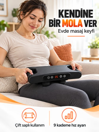 6 Başlıklı Şarjlı Masaj Aleti – Derin Doku Masaj Cihazı 9 Kademe Hız Ayarlı Elektrikli Titreşimli Vücut Masaj Aleti
