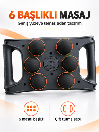 6 Başlıklı Şarjlı Masaj Aleti – Derin Doku Masaj Cihazı 9 Kademe Hız Ayarlı Elektrikli Titreşimli Vücut Masaj Aleti