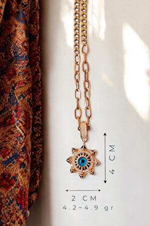 Etnik Desenli Güneş Rose Klipsli Kolye Ucu & Ajda Bilezik Charm | 925 Ayar Gümüş