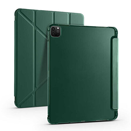 Gpack Apple iPad Pro 12.9 2022 M2 Kılıf Standlı Katlanabilir Pu Silikon tf2