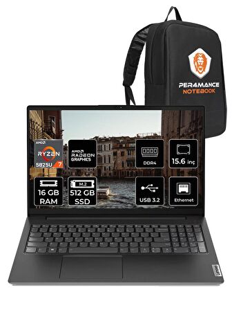 Lenovo V15 G3 Amd R7 5825U 16GB 512GB SSD 15.6" FHD FDOS 82TV004MTX & PER4 ÇANTA