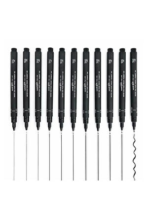 uni ball pin 0,05-0.3-0.8 Teknik Çizim Kalemi Siyah
