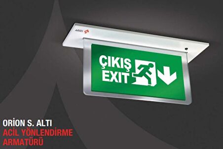 Arsel Orion AEB-39223-L Sıva Altı Acil Çıkış Yönlendirme Armatürü Şebekeden ve Kesintide 180 Dak. Yanan 20xF LED