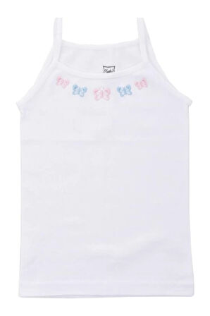 Poky Kız Çocuk 6'lı Işlemeli Ip Askılı Ribana Esnek Atlet