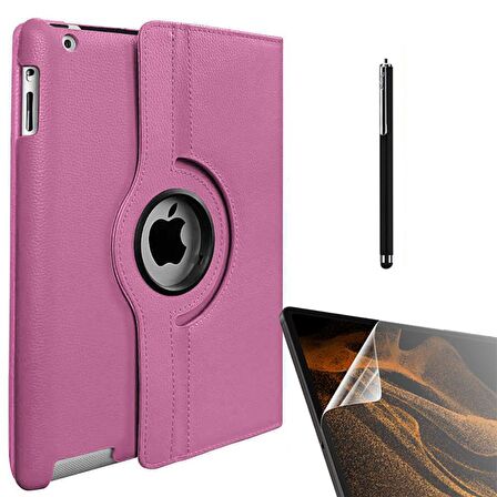 Gpack Apple iPad 9.7 2017 Kılıf Kapaklı Standlı 360 Dönebilen Koruma dn22  Nano  Kalem