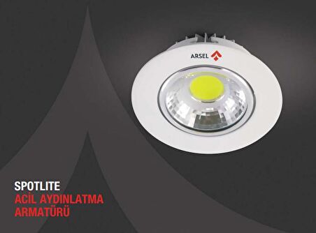 Arsel Spotlite SP-301M-5 Acil Aydınlatma Armatürü Sürekli ve Kesintide 60 Dak. Yanan 5W LED