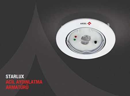 Arsel Starlux STA-103 Sıva Altı Acil Aydınlatma Armatürü Kesintide 180 Dak.