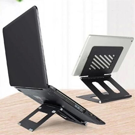 İpek Yıldızı® Ayarlanabilir Metal Dizüstü Destek Tabanı Katlanabilir Taşınabilir Laptop Sehpası Standı