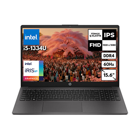 HP 250 G10 i5-1334U 8GB 256 GBSSD Iris Xe Graphics 15.6" FHD Windows 11 Home Notebook B2NC9ESHMF1