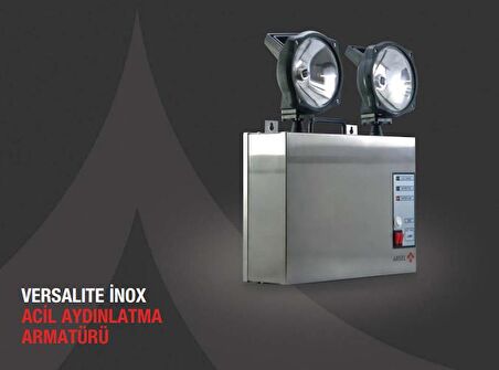 Arsel Versalite Inox VSI-2201-LED Acil Aydınlatma Armatürü Kesintide 60Dak. Yanan 2x20 Watt