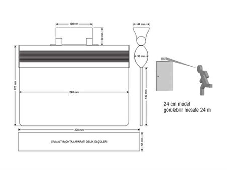 Arsel Orion AEB-24020-L Acil Çıkış Yönlendirme Armatürü Şebekeden Yanan 8xF LED