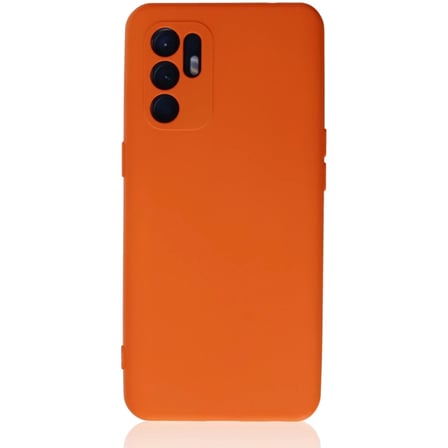 Oppo Reno 6 Kılıf Nano içi Kadife Silikon - Turuncu
