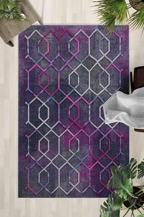 Kaymaz Taban Yıkanabilir Halı – Mutfak, Salon, Yatak Odası için Modern Dijital Baskı Halı (SLNHALI67