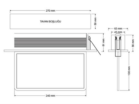 Arsel Orion AEB-24020-L Sıva Altı Acil Çıkış Yönlendirme Armatürü Şebekeden Yanan 8xF LED